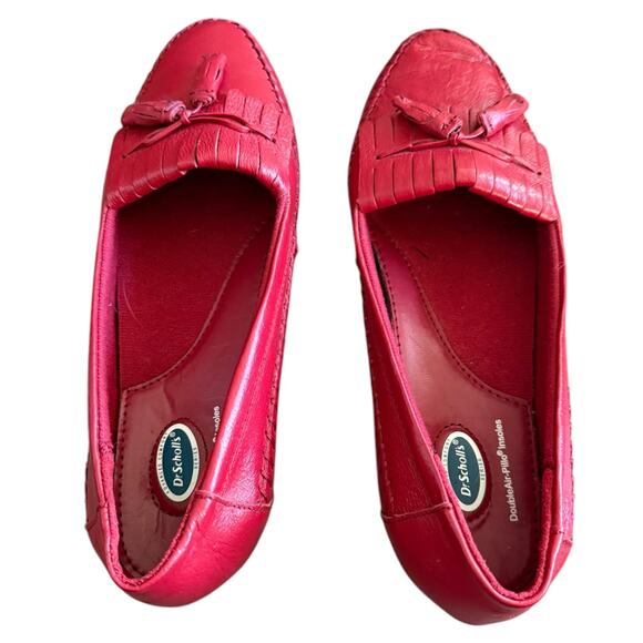 Dr. Scholl's Red Leather Double Air-Pillo Insole Loafers Size 8W EUC - Picture 4 of 8